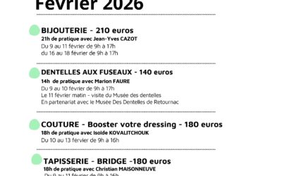 STAGES VACANCES DE FÉVRIER