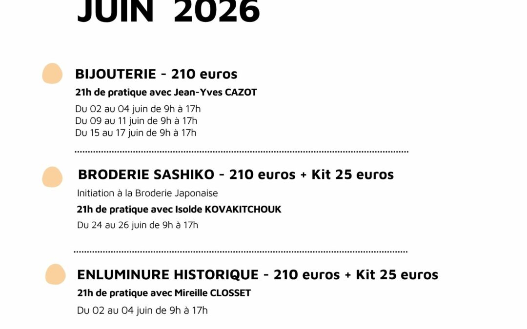 STAGES DE JUIN 2026