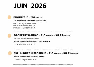 STAGES DE JUIN 2026